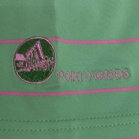 Peter Millar Summer Comfort Golf Polo Shirt L With Sleeve Logo Point Woods - Picture 7 of 7
